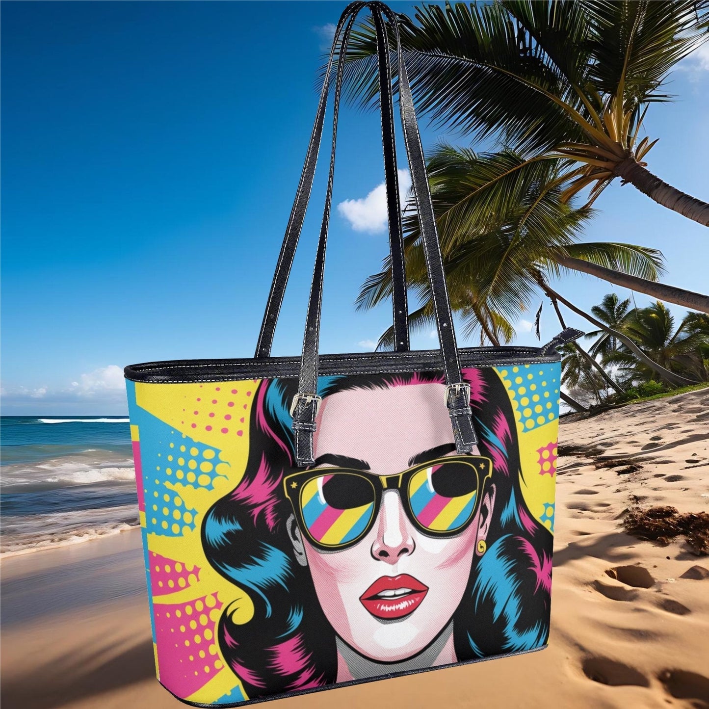 filename-Retro_Pop_Art_Vegan_PU_Tote_Bag_4